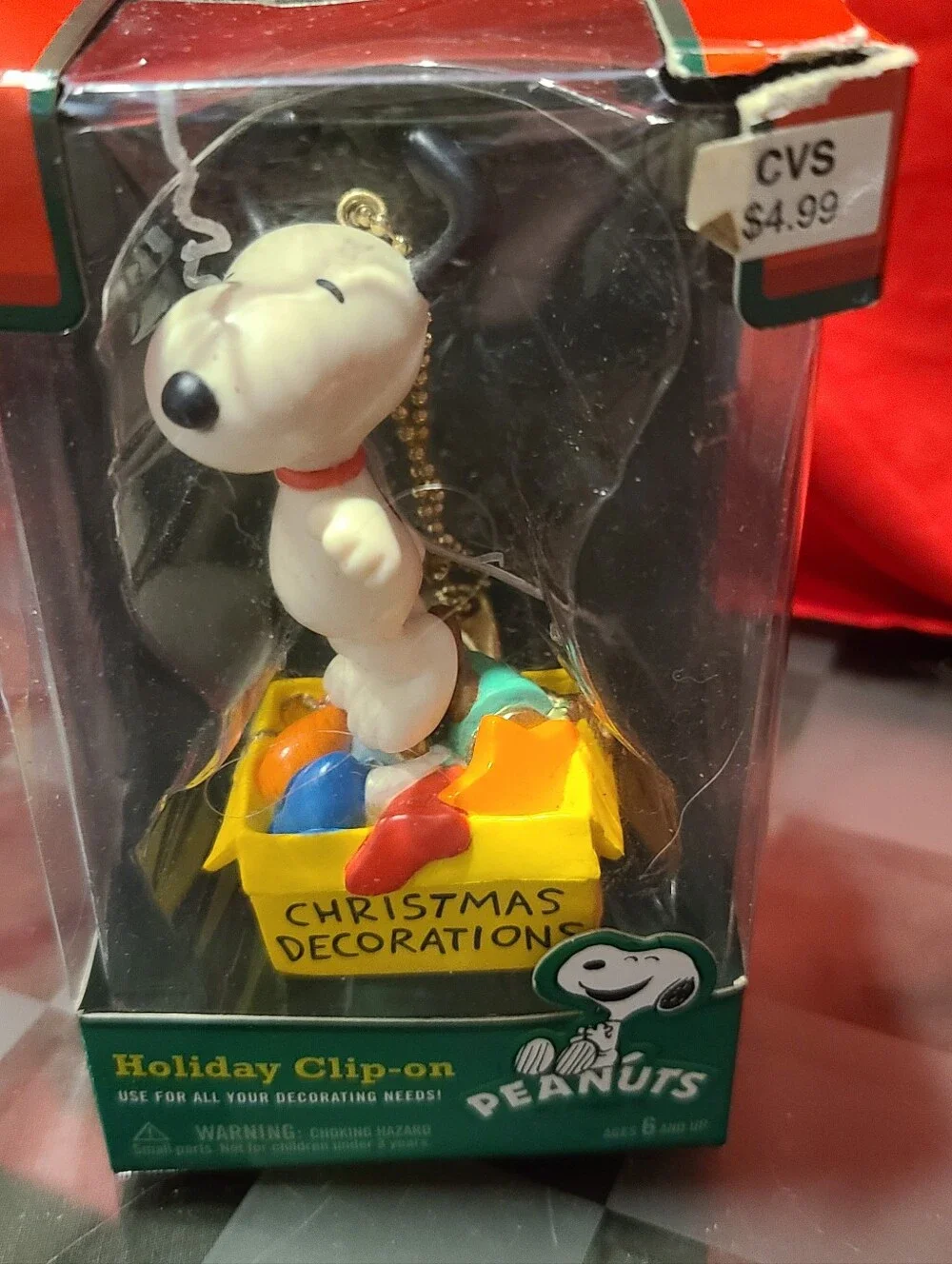 Peanuts Snoopy Clip-On Ornament - White, Yellow, Red, Blue, Orange
